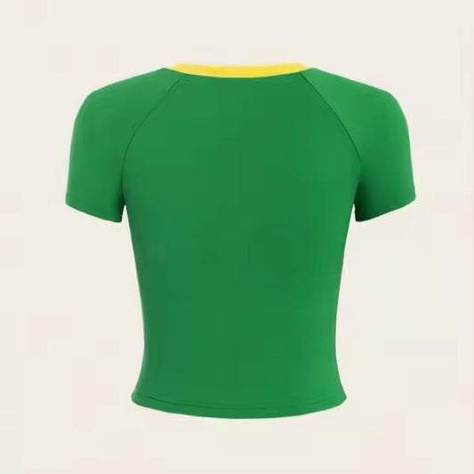 Barr umar strapaí na Brasaíle Barr gearr na Fraince Léinte Y2k