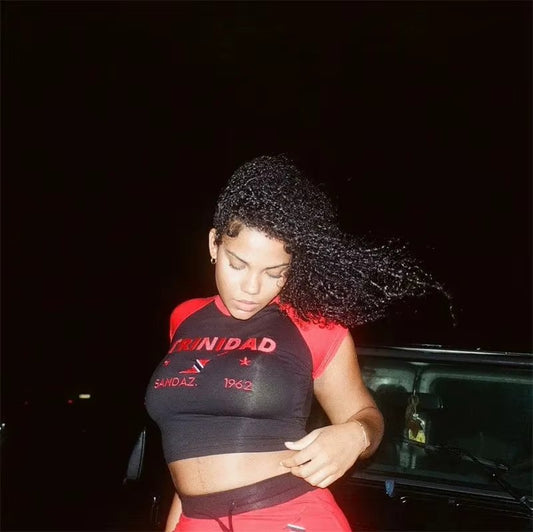 Casual Letter Embroidery Y2K T-shirt