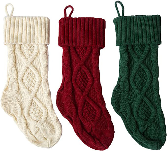 HODEANG 3 PAIRS HODEANG 18" Hanging Socks for Christmas Decorations