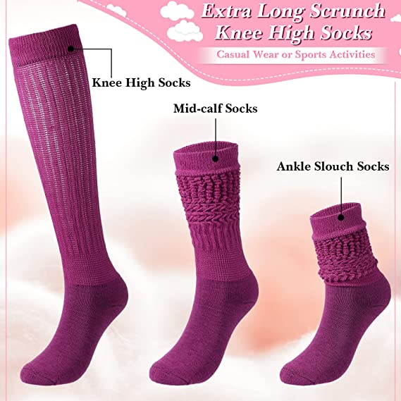 HODEANG 14 Pairs Scrunch Socks for Women Colorful Slouchy Socks