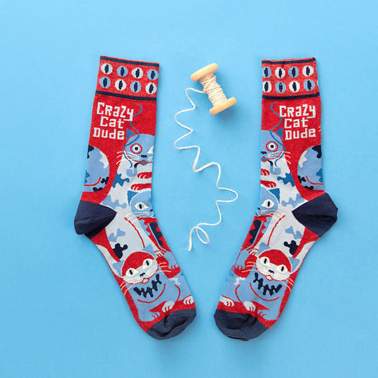 HODEANG Crazy Cat Dude Socks