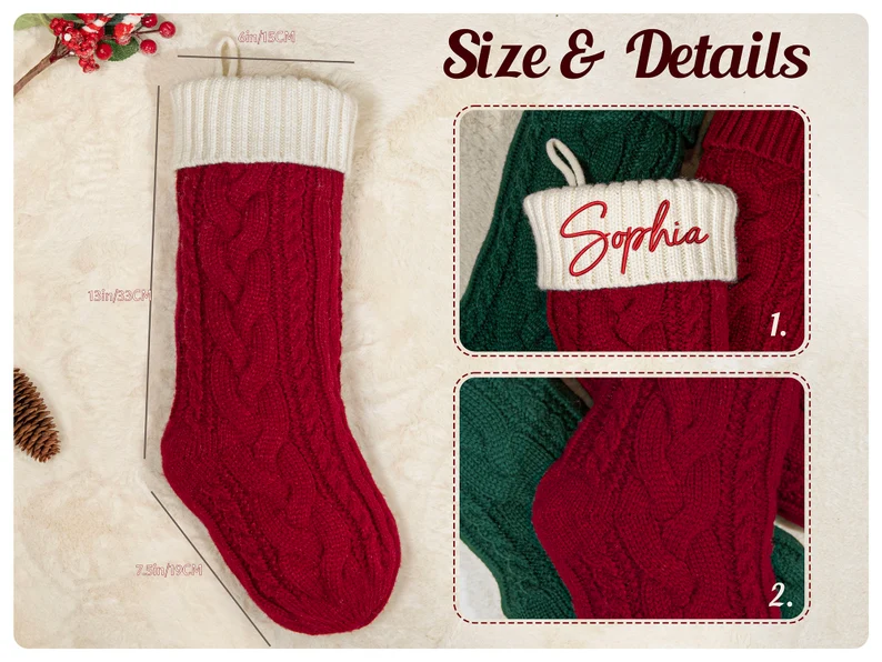 Personalized Embroidered Christmas Stocking With Name