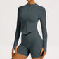 Women’s Seamless Zip-Up Yoga Jacket Long Sleeve Gym Fitness Top