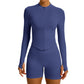 Women’s Seamless Zip-Up Yoga Jacket Long Sleeve Gym Fitness Top