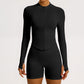 Women’s Seamless Zip-Up Yoga Jacket Long Sleeve Gym Fitness Top