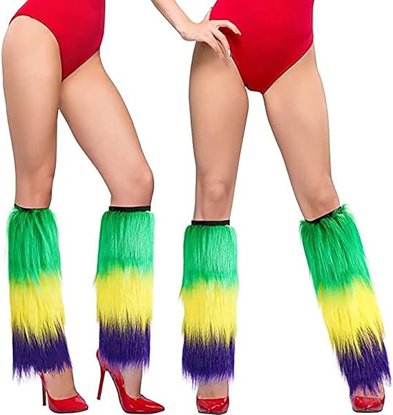 Mardi Gras Fur Leg Warmers