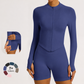 Women’s Seamless Zip-Up Yoga Jacket Long Sleeve Gym Fitness Top