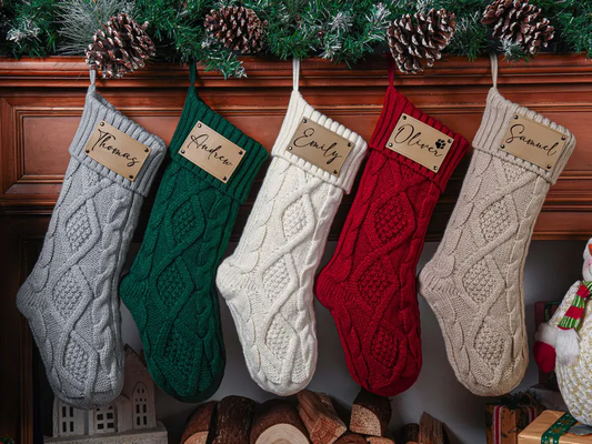 Personalized Leather Patch Christmas Stockings With Name-HODEANG