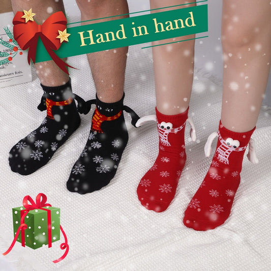 Christmas Magnetic Suction Hand In Hand Socks