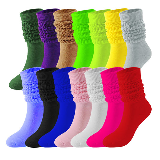 HODEANG 14 Pairs Scrunch Socks for Women Colorful Slouchy Socks