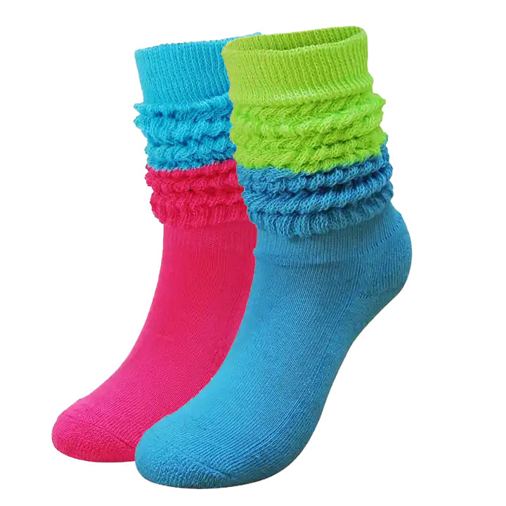 HODEANG 80s Neon Women's Extra Long Heavy Slouch Y2k Socks