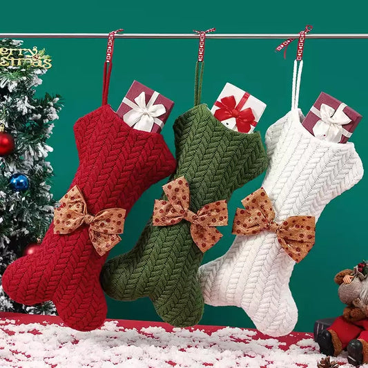 HODEANG 3 Pack Bone Shaped Christmas Stocking