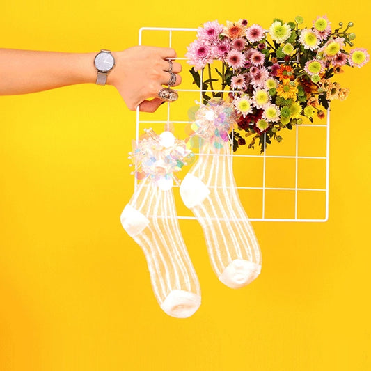 HODEANG Sequins Sheer Socks-GIRL