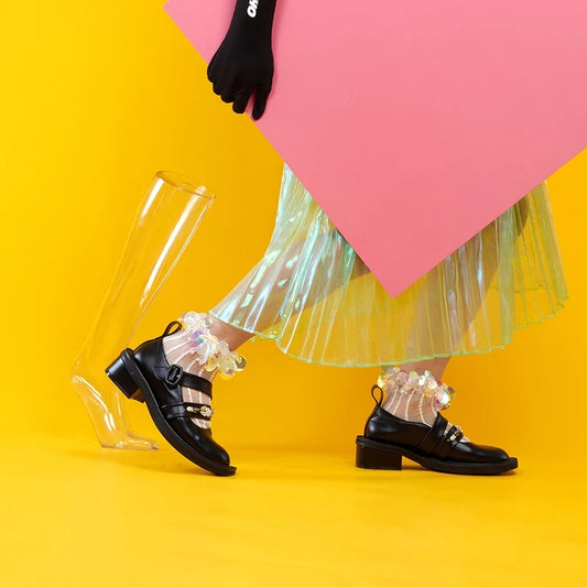 HODEANG Sequins Sheer Socks-GIRL