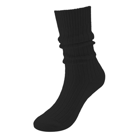 HODEANG Black Knit Slouch Ribbed Socks