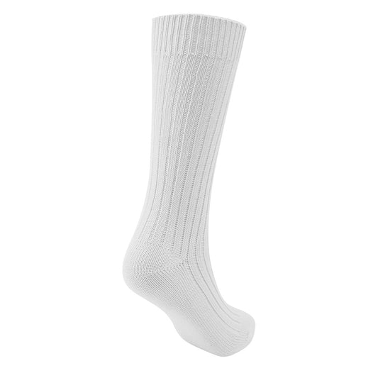 White Knit Slouch Ribbed Socks