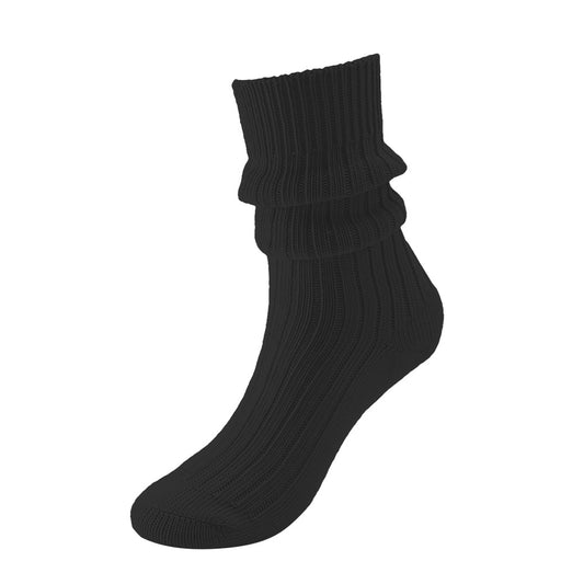 HODEANG Black Knit Slouch Ribbed Socks